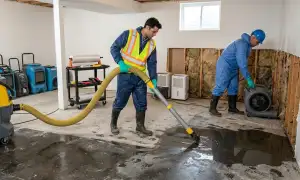 Basement flood cleanup and water damage restoration service in Yonkers, NY